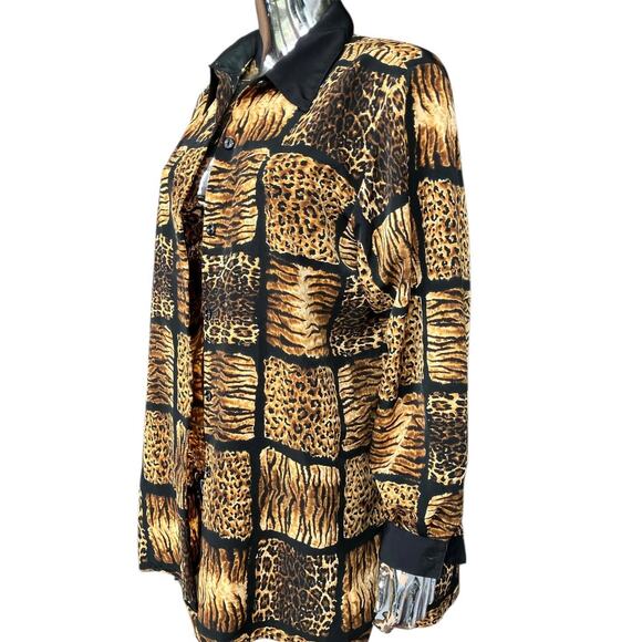 90's Cheetah print Blouse - Picture 4 of 4